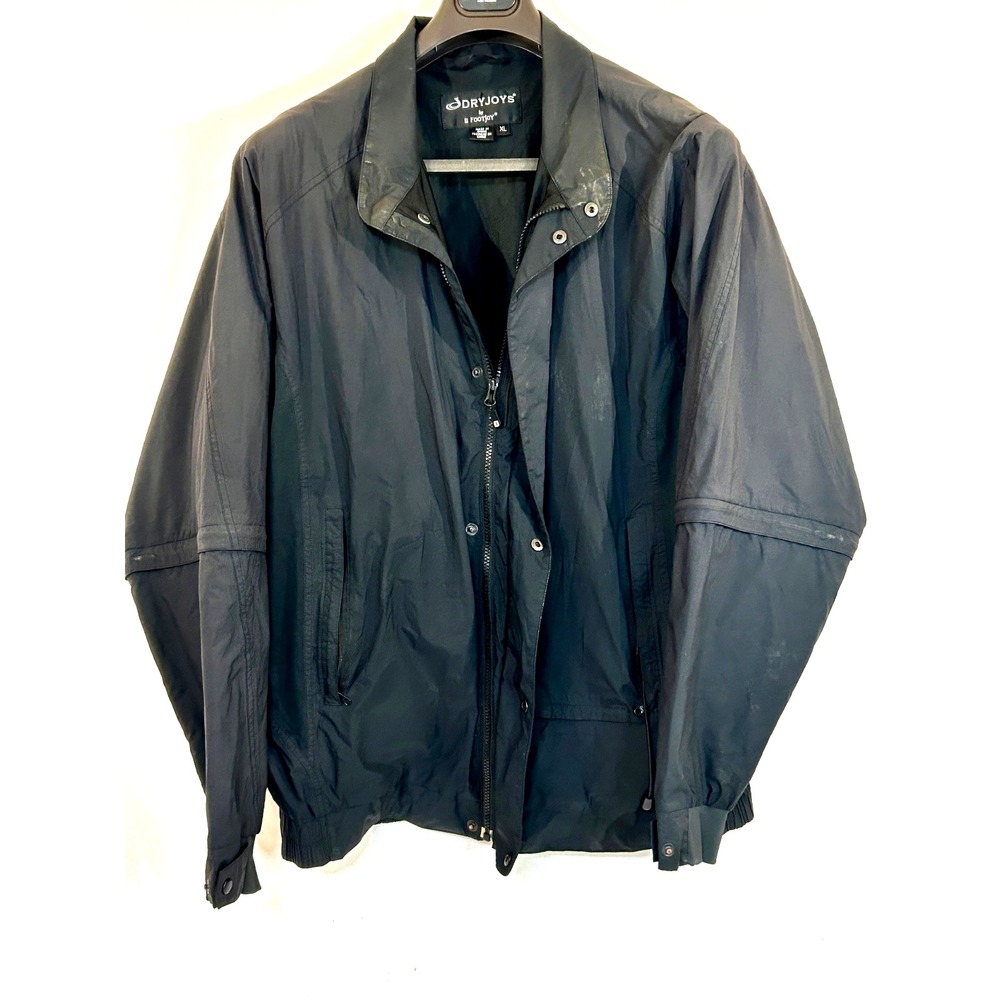 FootJoy FJ DryJoys Hydrolite Golf Rain Jacket Men's XL Black Removable Sleeves